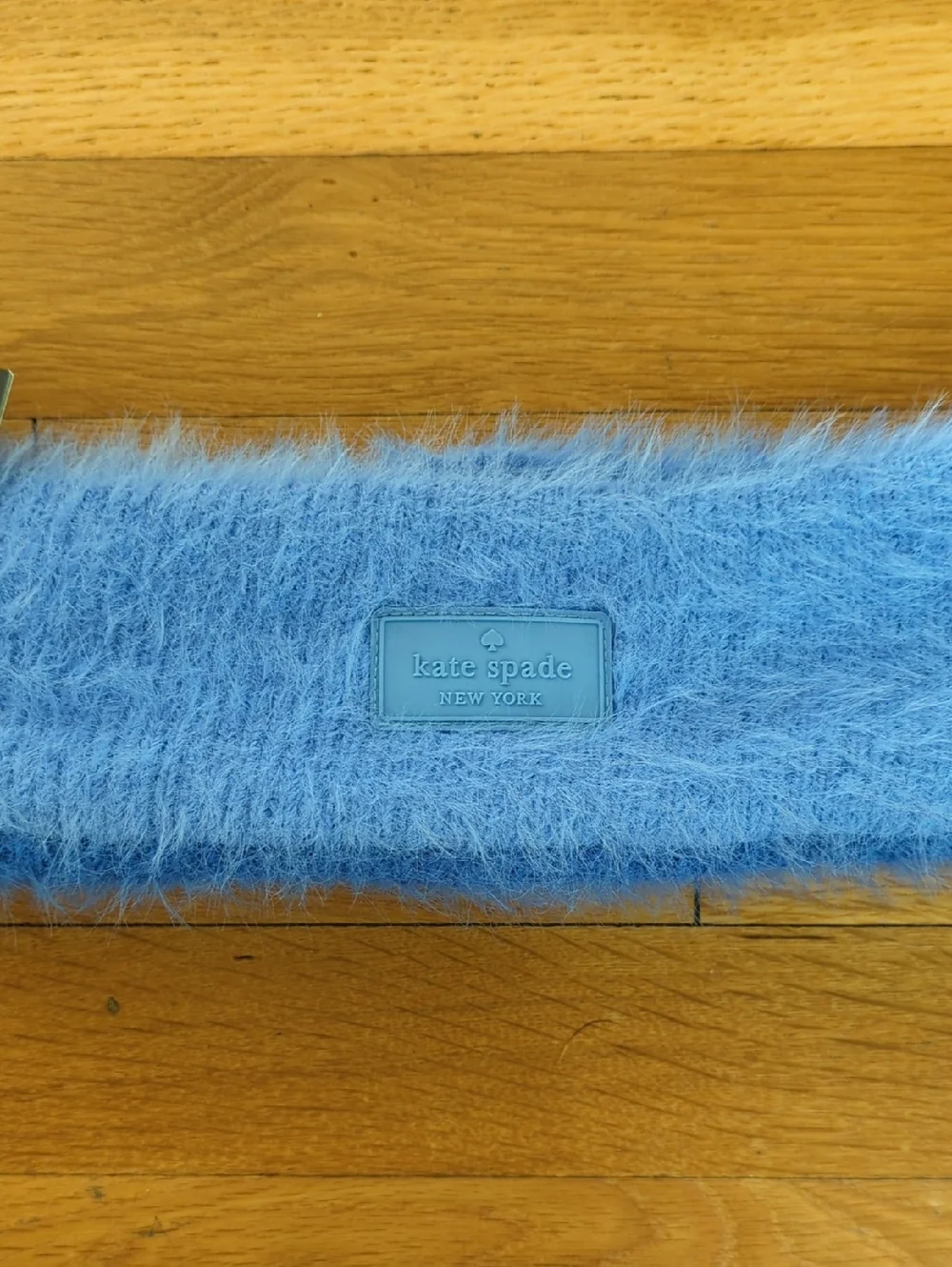 kate spade New York Blue Multi Colorblock Fuzzy Headband One Size